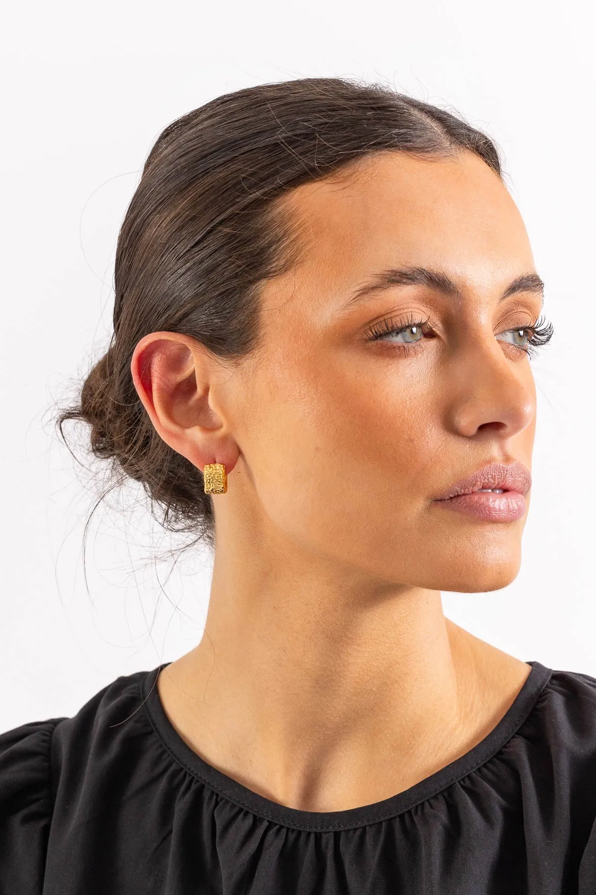 Textured Small Hoop Earrings