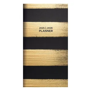 TF Publishing 2025-2026 Black and Gold Small Monthly Pocket Planner