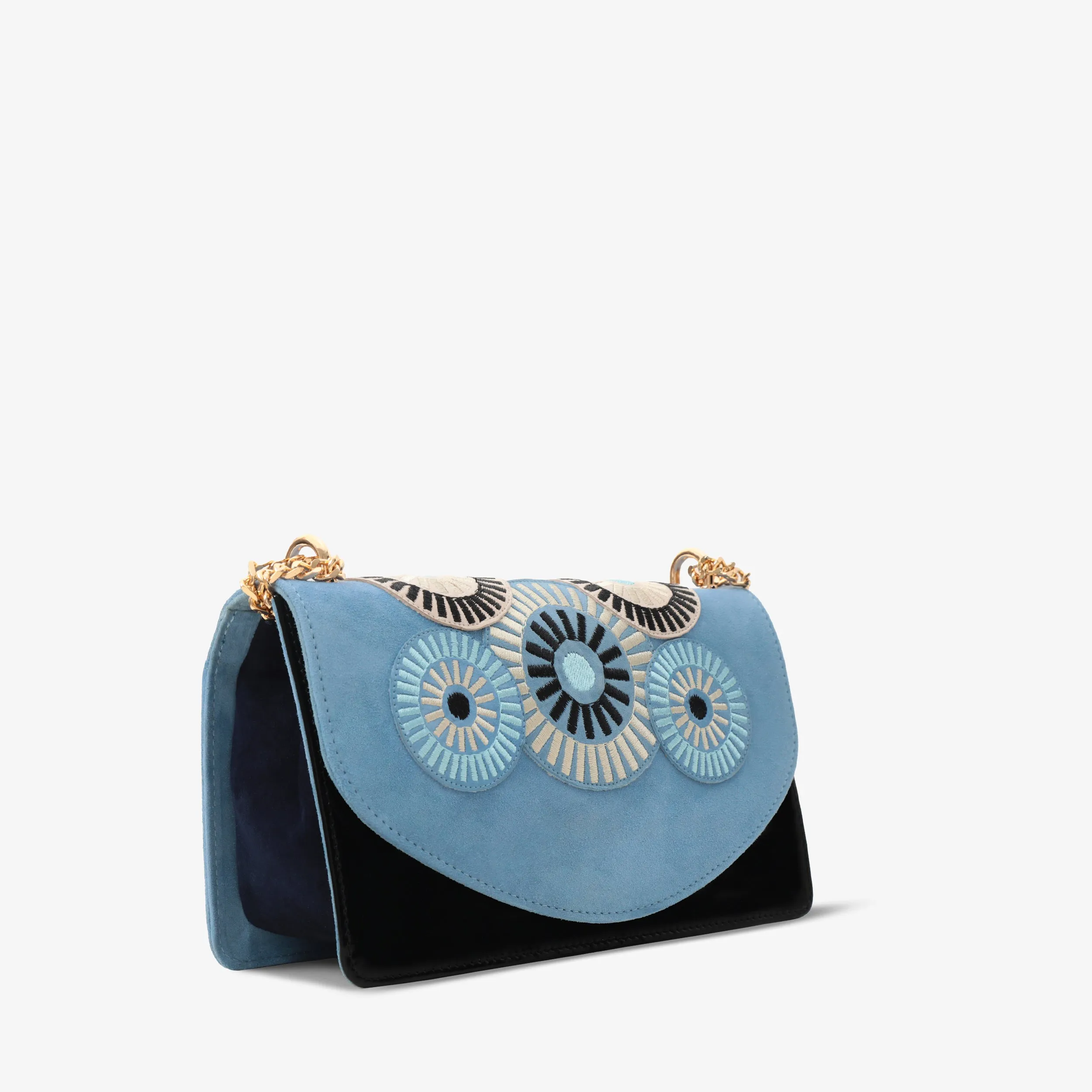 The Parama Blue Suede Leather Handbag