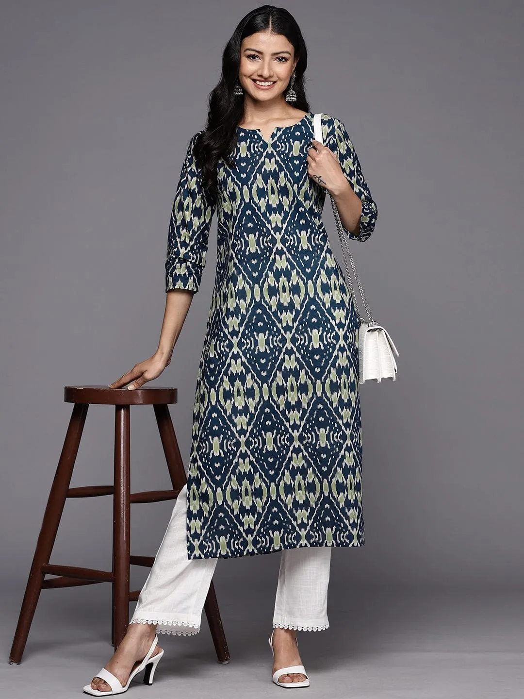 Varanga Printed Indigo Pure Cotton Kurta