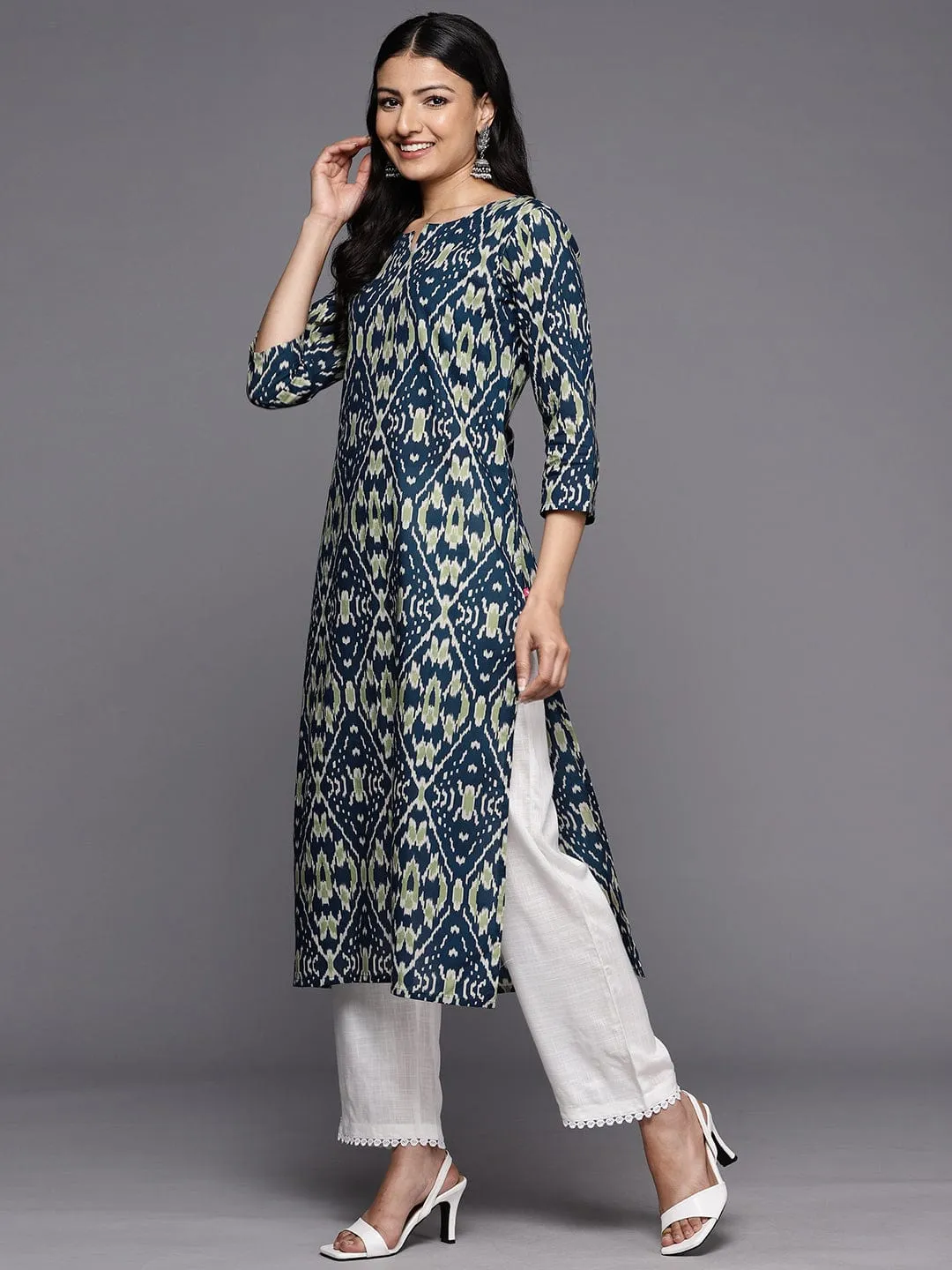 Varanga Printed Indigo Pure Cotton Kurta