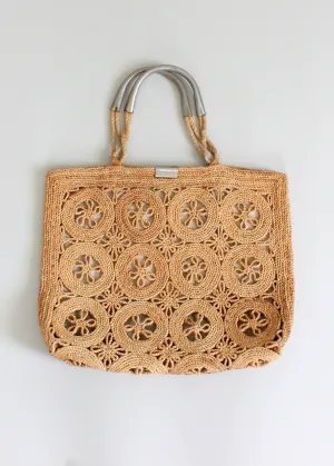 Vintage 1960s Italian Summer Straw Beach Tote