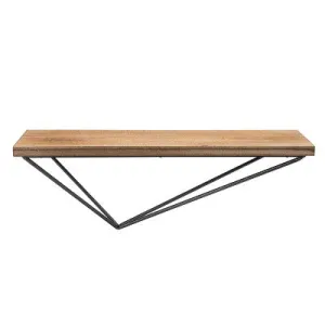 Wall Mount Floating Shelf with Diamond Shaped Iron Bracket Brown - Danya B.