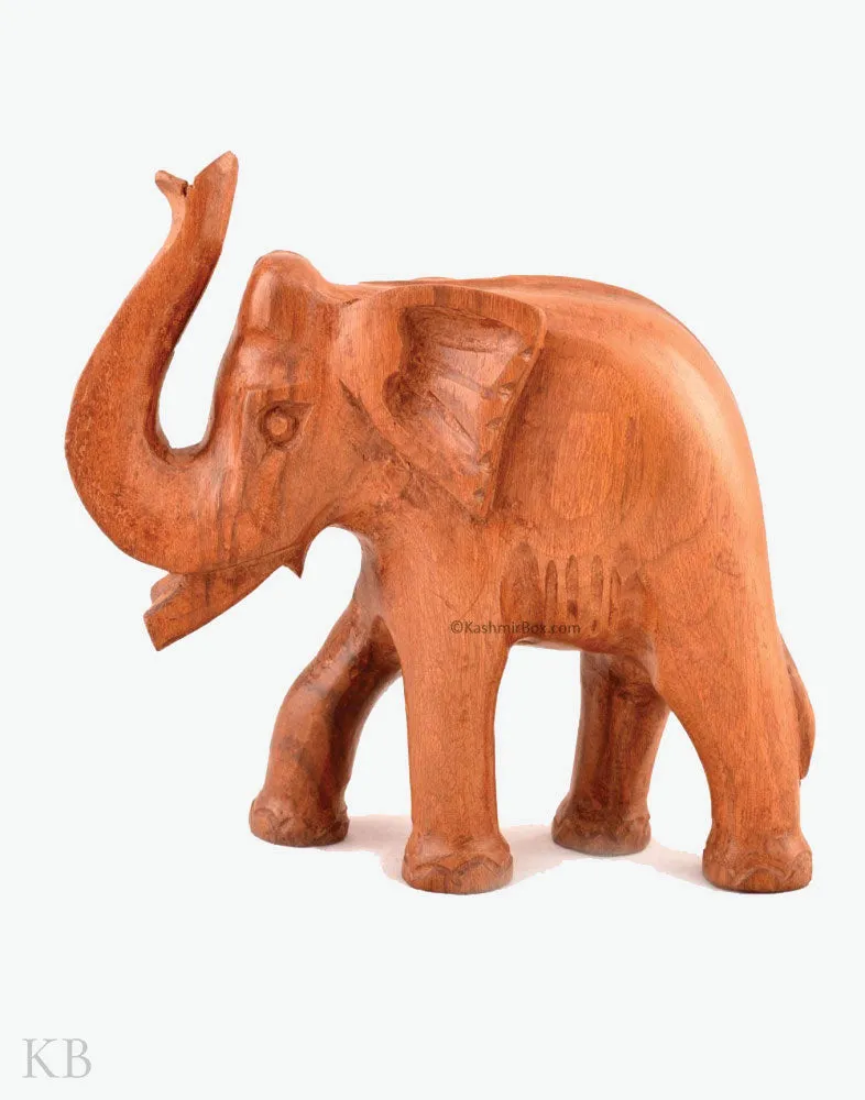 Walnut Wood Trunk Up Elephant