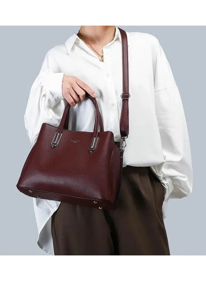 Waterproof Leather Shoulder Bag with detachable shoulder strap