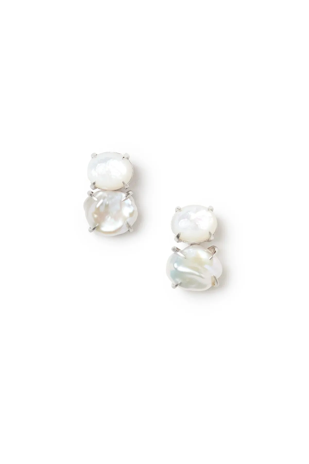 White Keishi Pearl Earrings